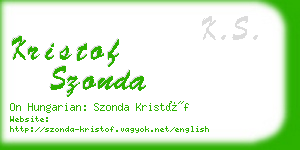 kristof szonda business card